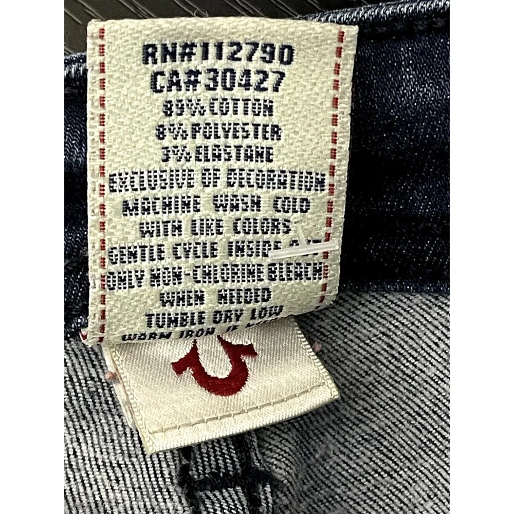 True Religion Pants Womens Size 26 Blue‎ Dark Wash Denim Skinny Jeans Stretch